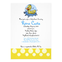 Juste invitation jaune mignonne de baby shower du 