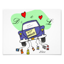 Juste voiture mariée art photographique