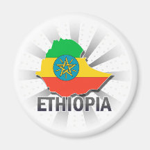 Kaart 2.0 van de Vlag van Ethiopië Magneten