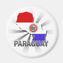 Kaart 2.0 van de Vlag van Paraguay Koelkast Magneet