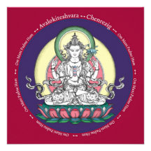 KAART Chenrezig/Avalokiteshvara - met envelop Persoonlijke Aankondigingen