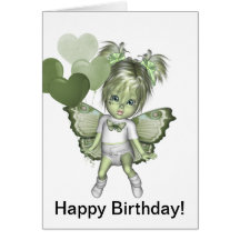Kaart van de Verjaardag van GreenieBabies de Geluk