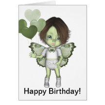 Kaart van de Verjaardag van GreenieBabies de Geluk