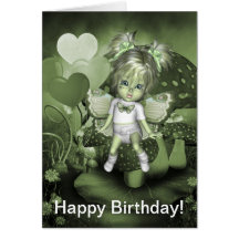 Kaart van de Verjaardag van GreenieBabies de Geluk
