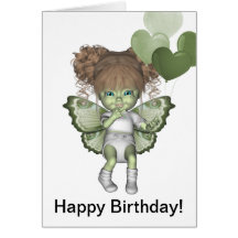 Kaart van de Verjaardag van GreenieBabies de Geluk