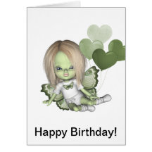 Kaart van de Verjaardag van GreenieBabies de Geluk