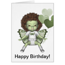 Kaart van de Verjaardag van GreenieBabies de Geluk