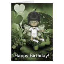 Kaart van de Verjaardag van GreenieBabies de Geluk