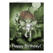Kaart van de Verjaardag van GreenieBabies de Geluk