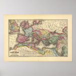 Kaart van het Roman Imperium Poster