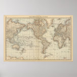 Kaart van Wereld 2 Posters