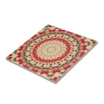 Kaléidoscope géométrique fuchsia rouge floral carreaux en céramique
