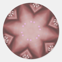 Kaléidoscope mauve d'étoile adhésif rond