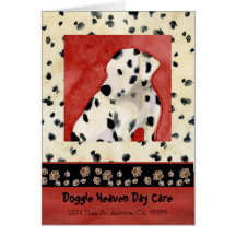"Kalverliefde," Dalmatisch Van de Bedrijfs hond va Wenskaart