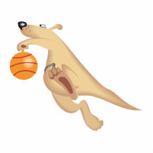 kangourou jouant au basket-ball photo sculpture