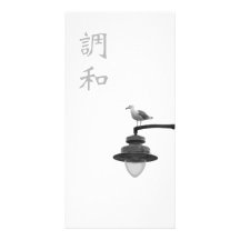 Kanji d'harmonie et photocard de mouette cartes avec photo
