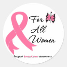 Kanker van de borst voor Alle Vrouwen Ronde Sticker