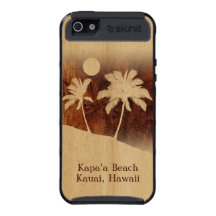 Kapaa Sunset Hawaiian Faux Koa Wood iPhone 5 Cargo Cover For iPhone 5