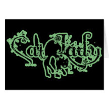 Kat Dame Green Wenskaart