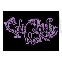 Kat Dame Purple Wenskaarten