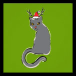 Kat de met een rode neus van Kerstmis uitnodigingen
