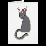Kat de met een rode neus van Kerstmis kaarten