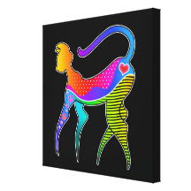 KAT MET DRUK VAN HET CANVAS VAN HET HART DE GALERI STRETCHED CANVAS AFDRUK