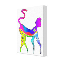 KAT MET DRUK VAN HET CANVAS VAN STERREN DE GALERIJ GALLERIJ WRAPPED CANVAS