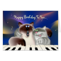 Katten die Piano spelen Kaart
