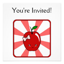 Kawaii Apple (Meisje) Custom Uitnodging