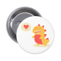 Kawaii Dino de sourire parlant de l'amour Badges
