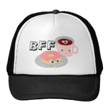 KAWAII MIGNON BFF DNOUT ET CAFÉ CASQUETTES