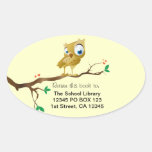 Keer ook dit boek terug - Uil Bookplates Ovale Stickers