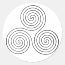 Keltische drievoudige spiraal - antiek zilver OneL Ronde Sticker