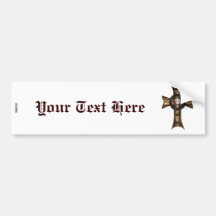 Keltische Kruis & Schedel (Goud) Bumperstickers