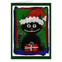 Kerstman Bobo - Zwart wenskaart van Kerstmis van d