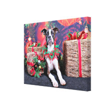 Kerstmis - Bokser - Chinno Gallerij Wrap Canvas