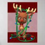 Kerstmis Rudolph het Rode Besnuffelde Rendier Vaka Plaat