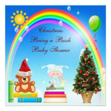 Kerstmis van de Jongen van het baby brengt een Bab Persoonlijke Aankondiging