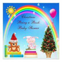 Kerstmis van het Meisje van het baby brengt een Ba Persoonlijke Aankondiging
