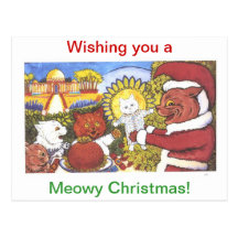 Kerstmis van katten, door Louis Wain Wenskaarten