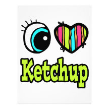 Ketchup lumineux d'amour du coeur I d'oeil Cartons D'invitation