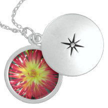 Ketting - de Rode Gele Bloem van de Dahlia