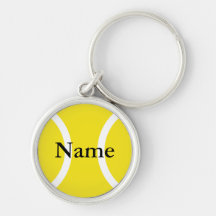 Keychain de balle de tennis avec le nom personnali porte-clefs
