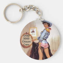 Keychain de pin-up de fille de vache porte-clés