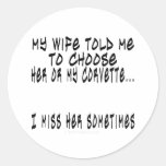 Kies Vrouw of Korvet Ronde Sticker