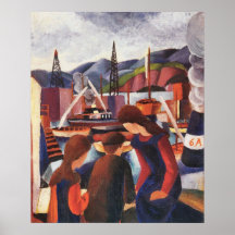 Kinderen bij de haven (i) door August Macke Posters