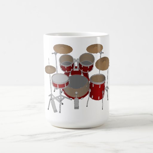 Kit de tambour de 5 morceaux - rouge - tasse de ca