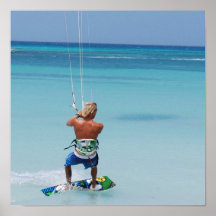 Kiteboarder en affiche de tropiques