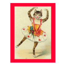 Kitty de danse vintage carte postale